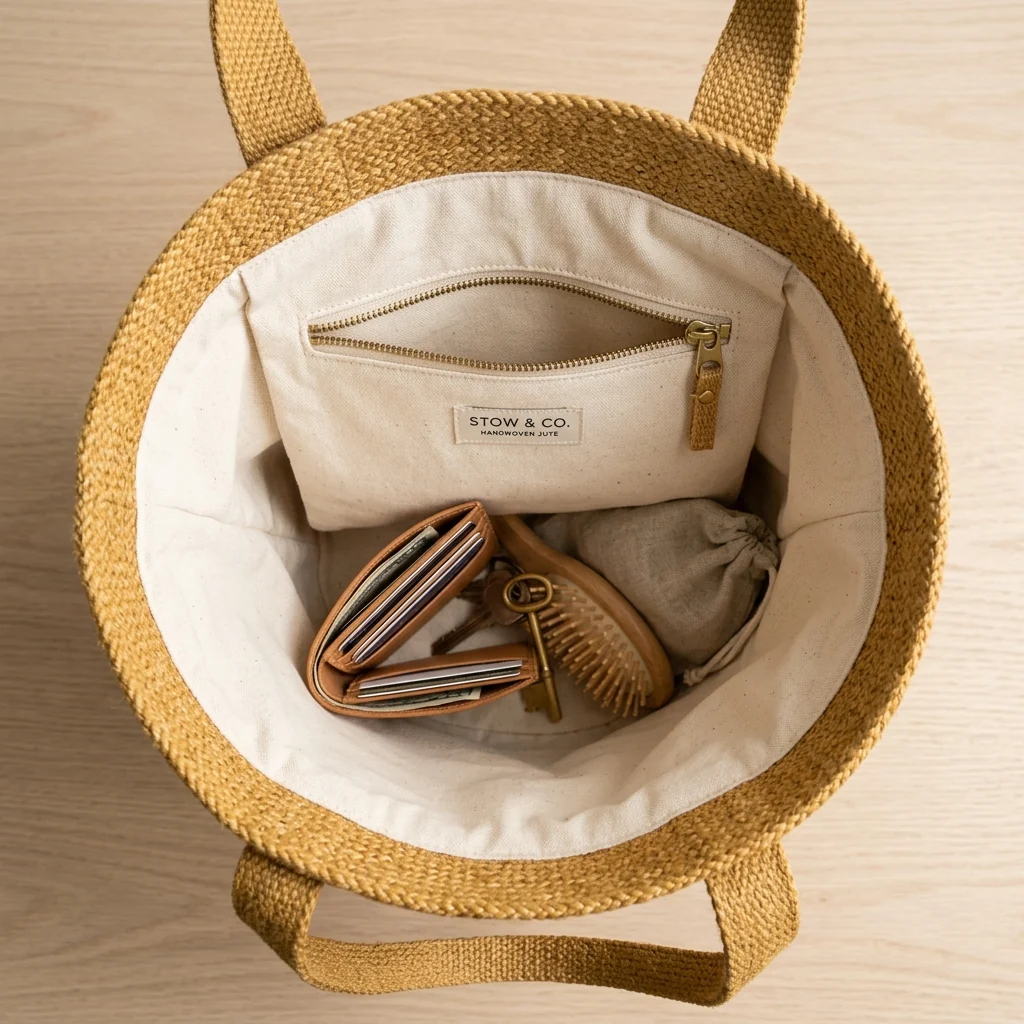 The Atelier Jute Bucket Bag – Natural & Ivory - Image 2