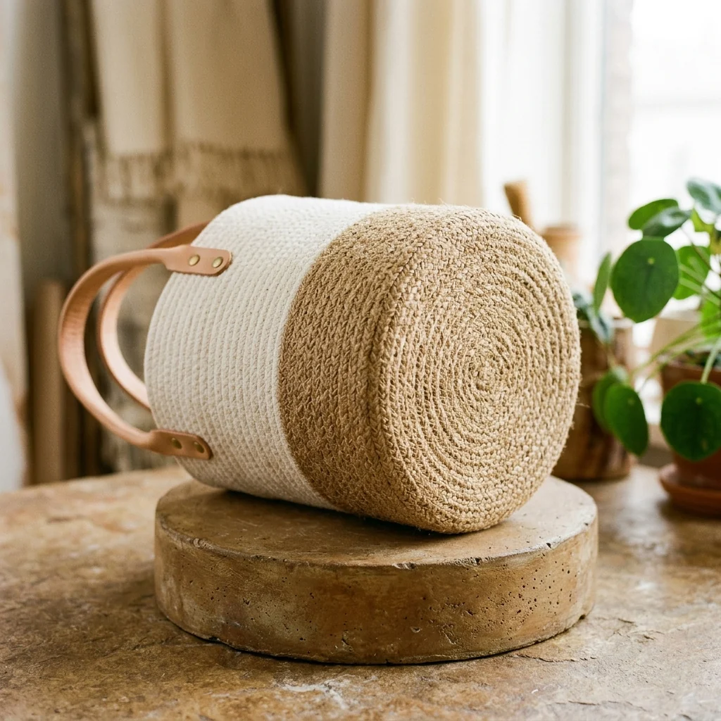 The Atelier Jute Bucket Bag – Natural & Ivory - Image 3
