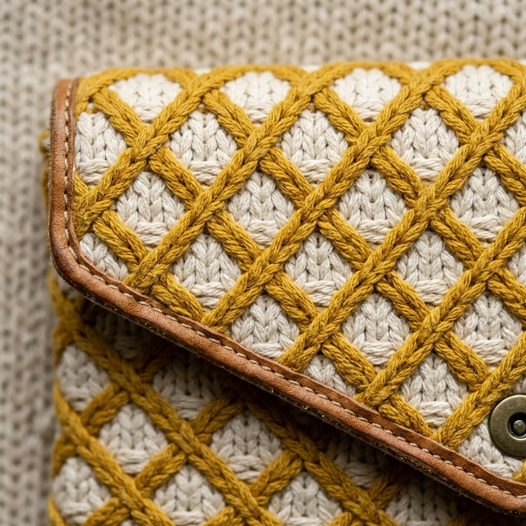 The Riviera Envelope Clutch – Mustard & Cream - Image 4